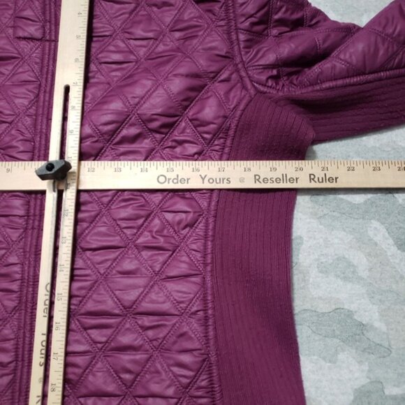 Prana Jacket Womens Large Purple Full Zip Outdoors Diamond Quilted - Picture 8 of 12
